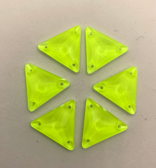 K9 Neon Citrine Triangle 16 mm