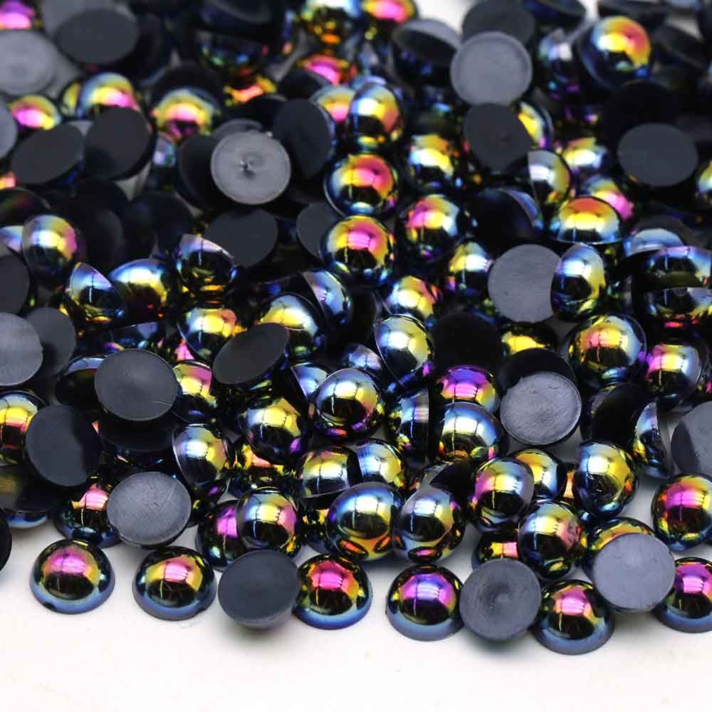 Jet Black AB - 1/2 Pearls