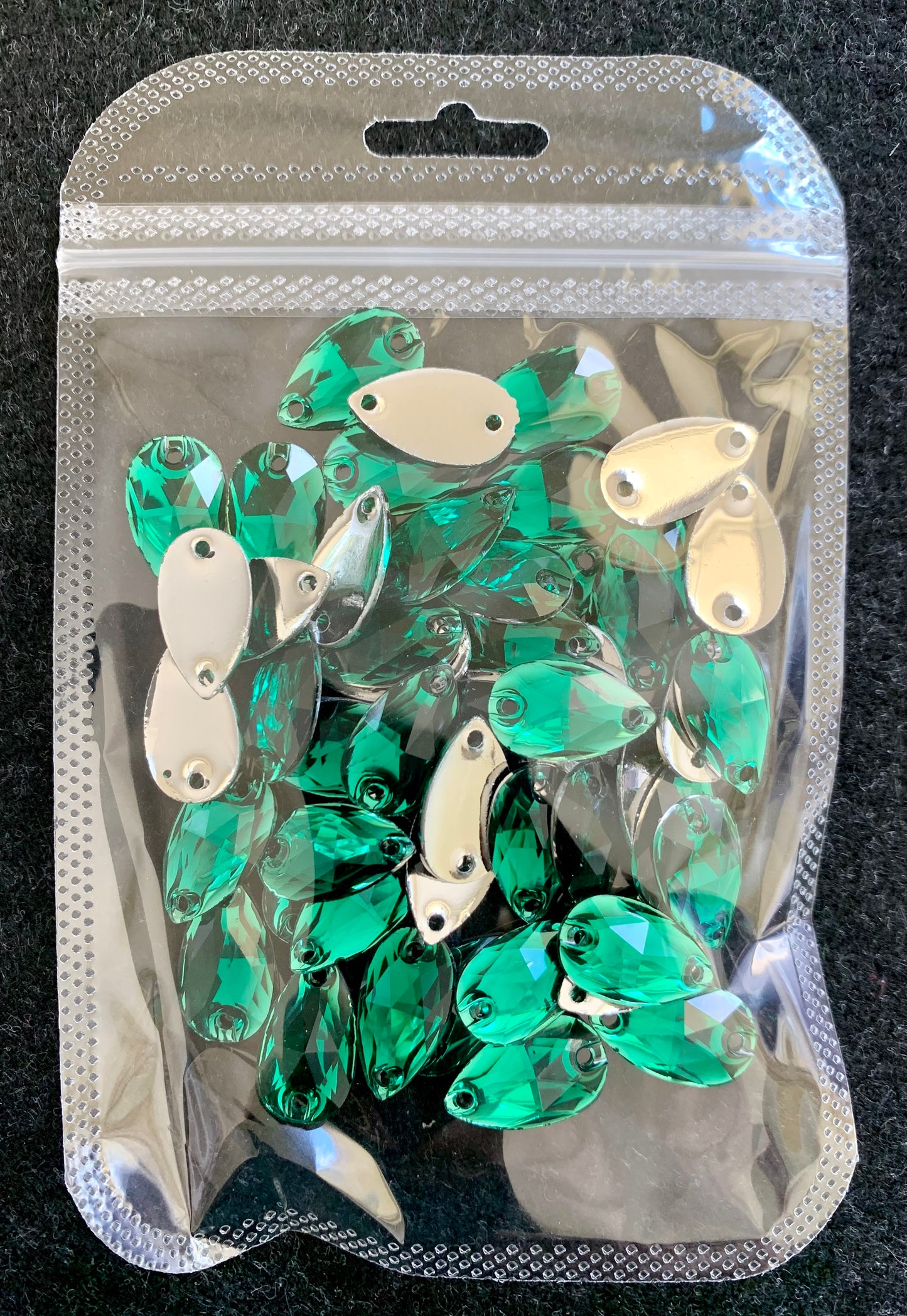 Teardrop Acrylic Sew On - Blue Zircon