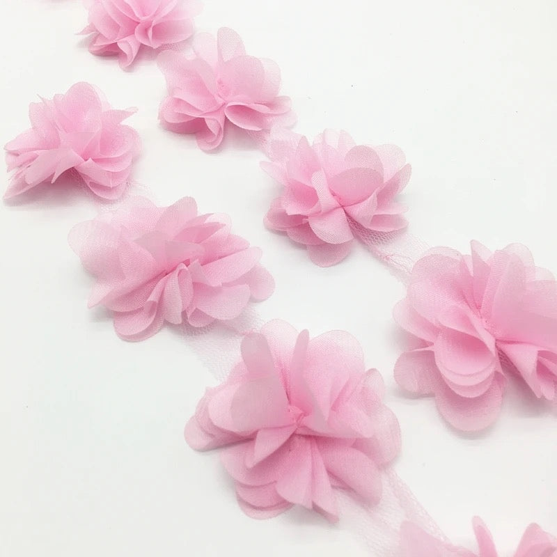 Chiffon Flower Trim - 10 Colours-#CFT10