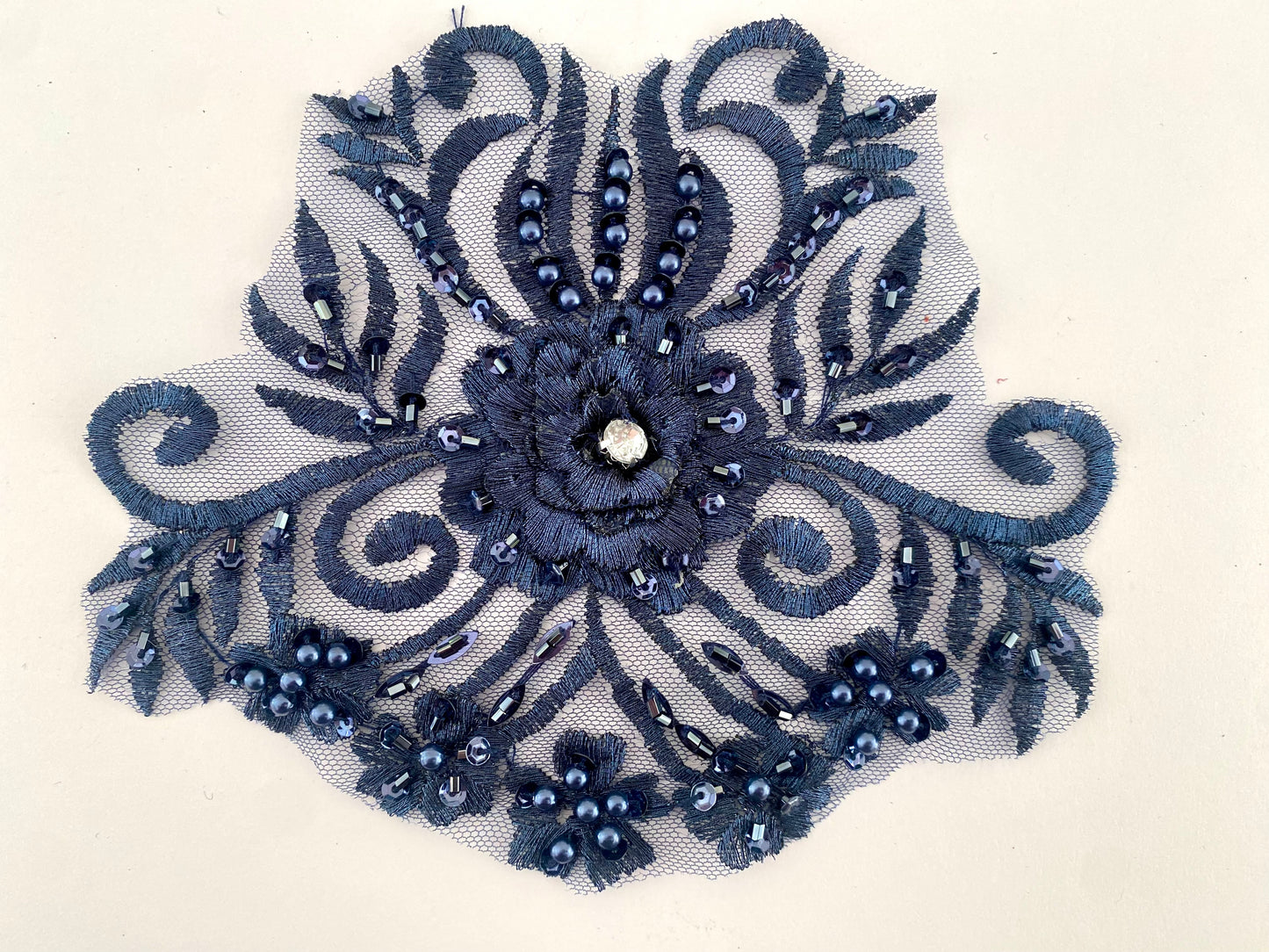 Navy Beaded Applique #2 - BL#32