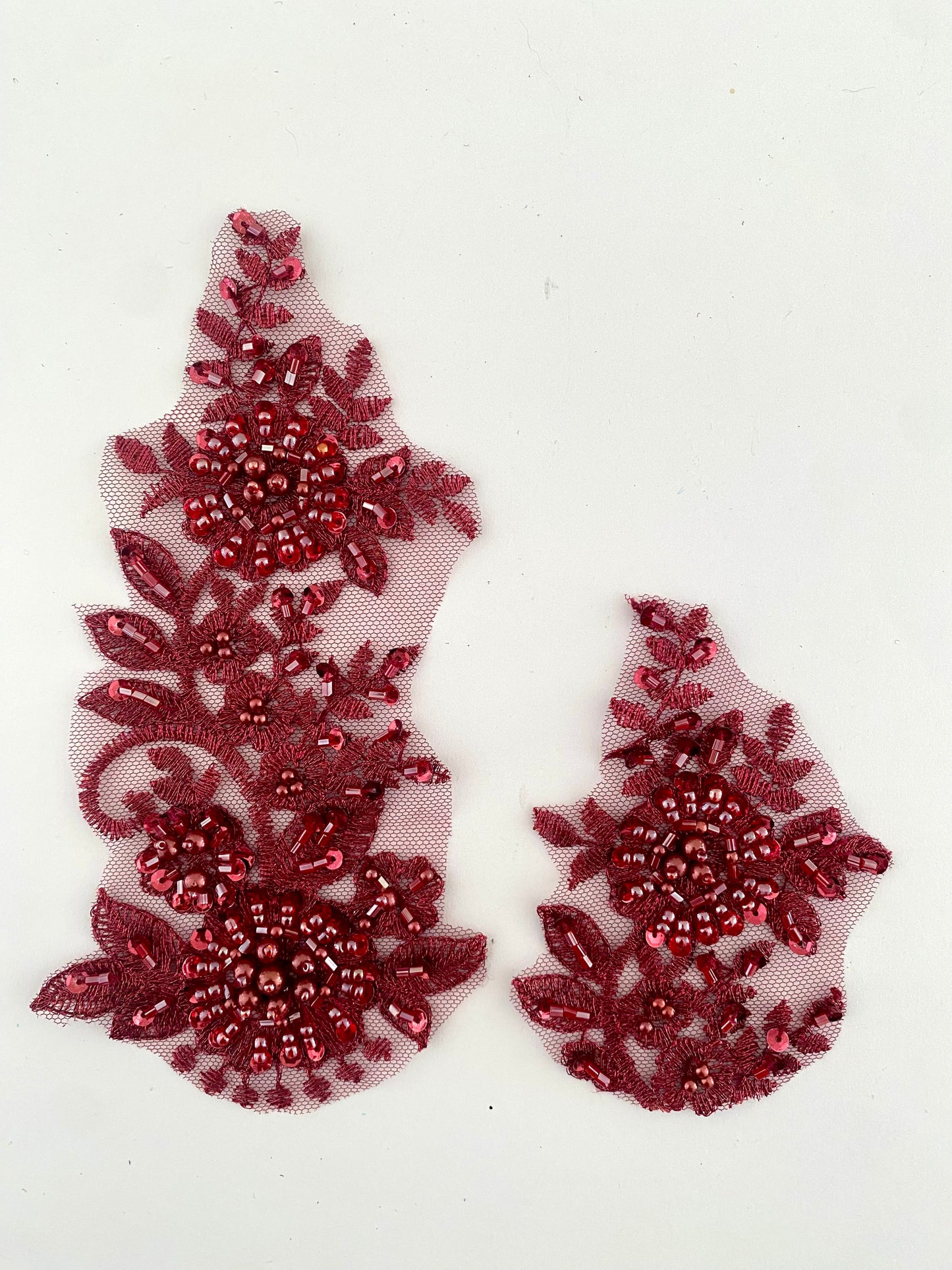 Burgundy Beaded Applique #5 - BL#22