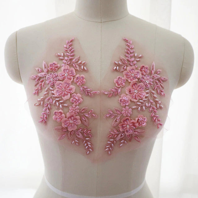 Beaded Flower Applique -BL#4 - 10 colours