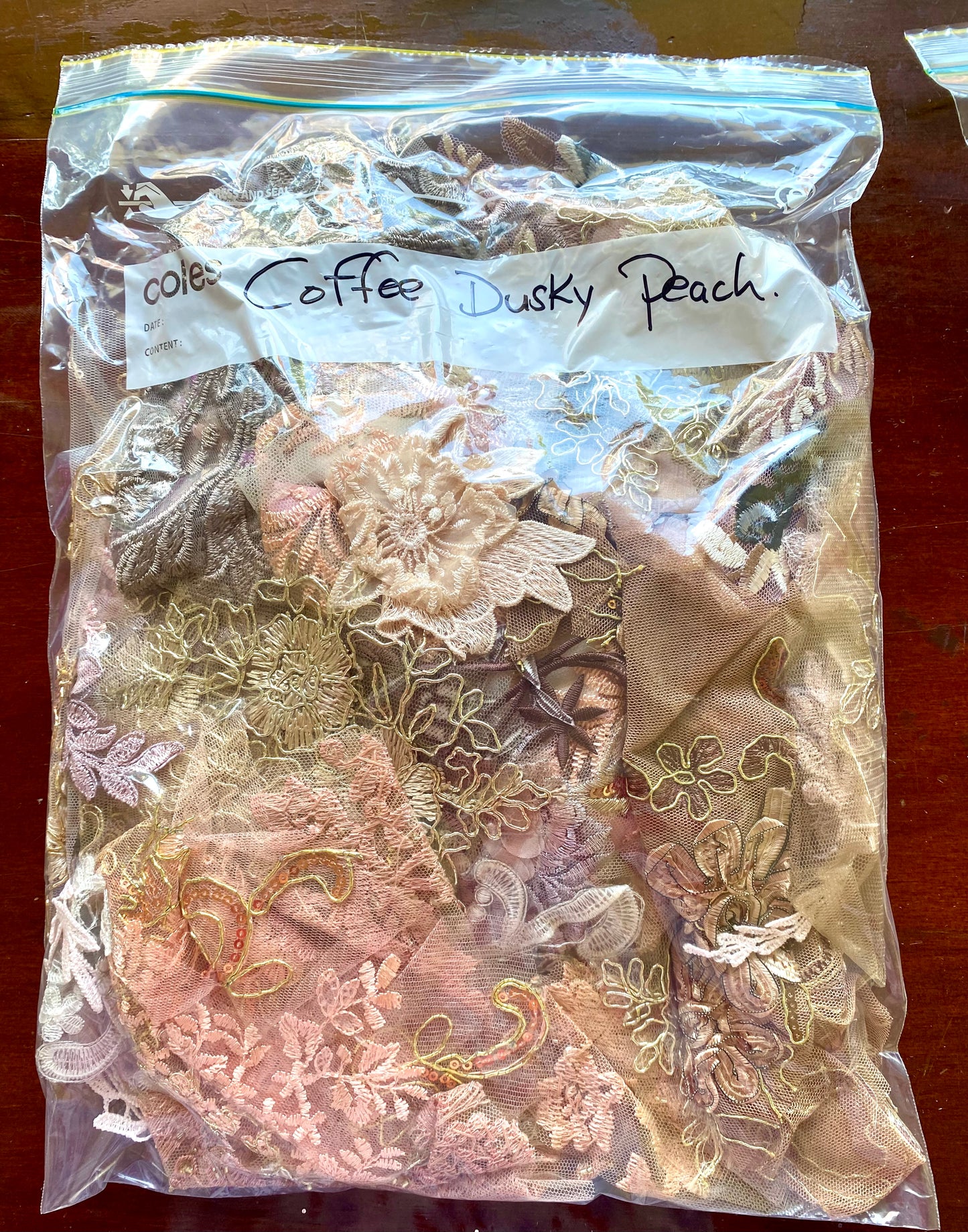 Lace Remnants -#17 Coffee and Peach