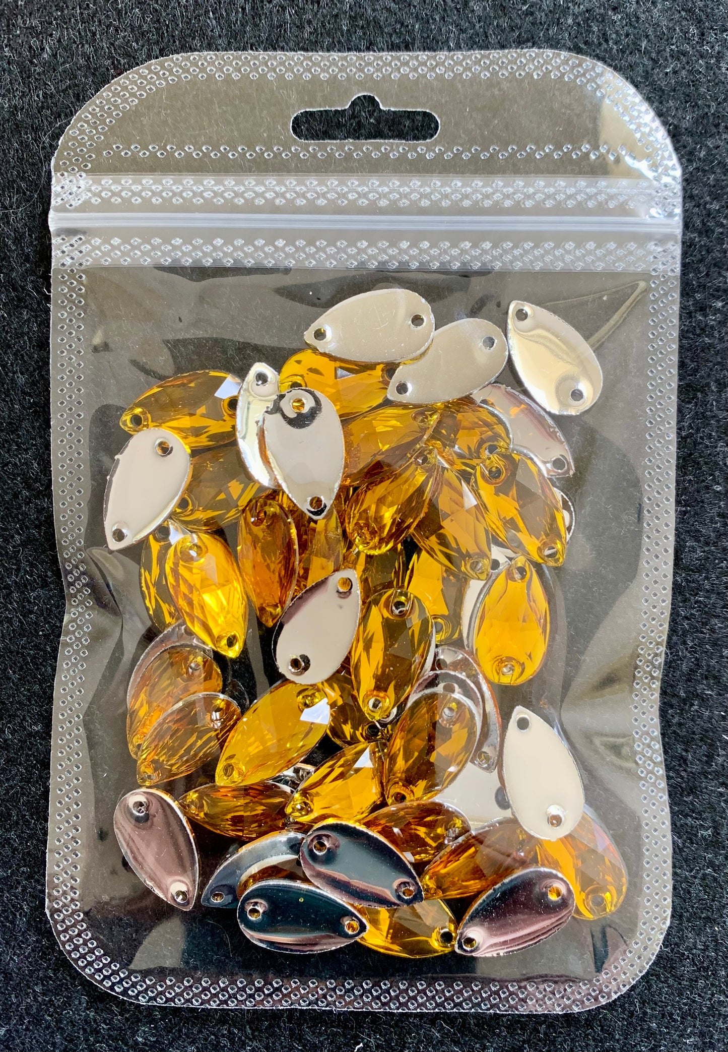 Teardrop Acrylic Sew On - Topaz