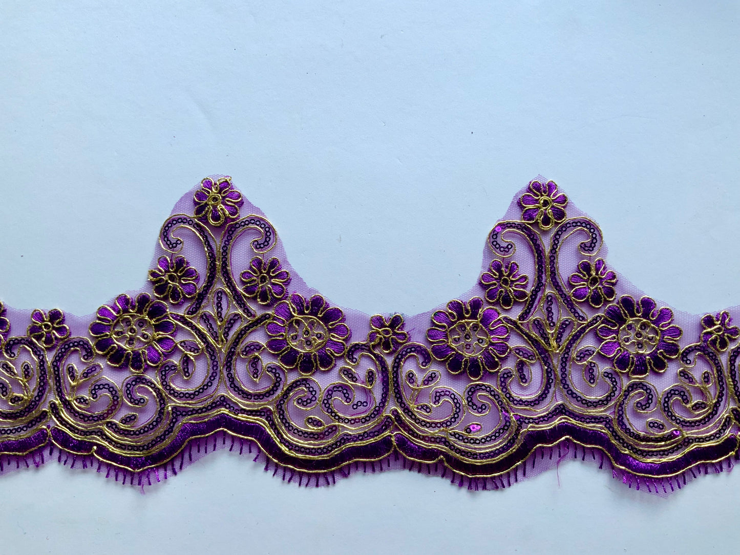 Lily Lace Border Trim- Purple