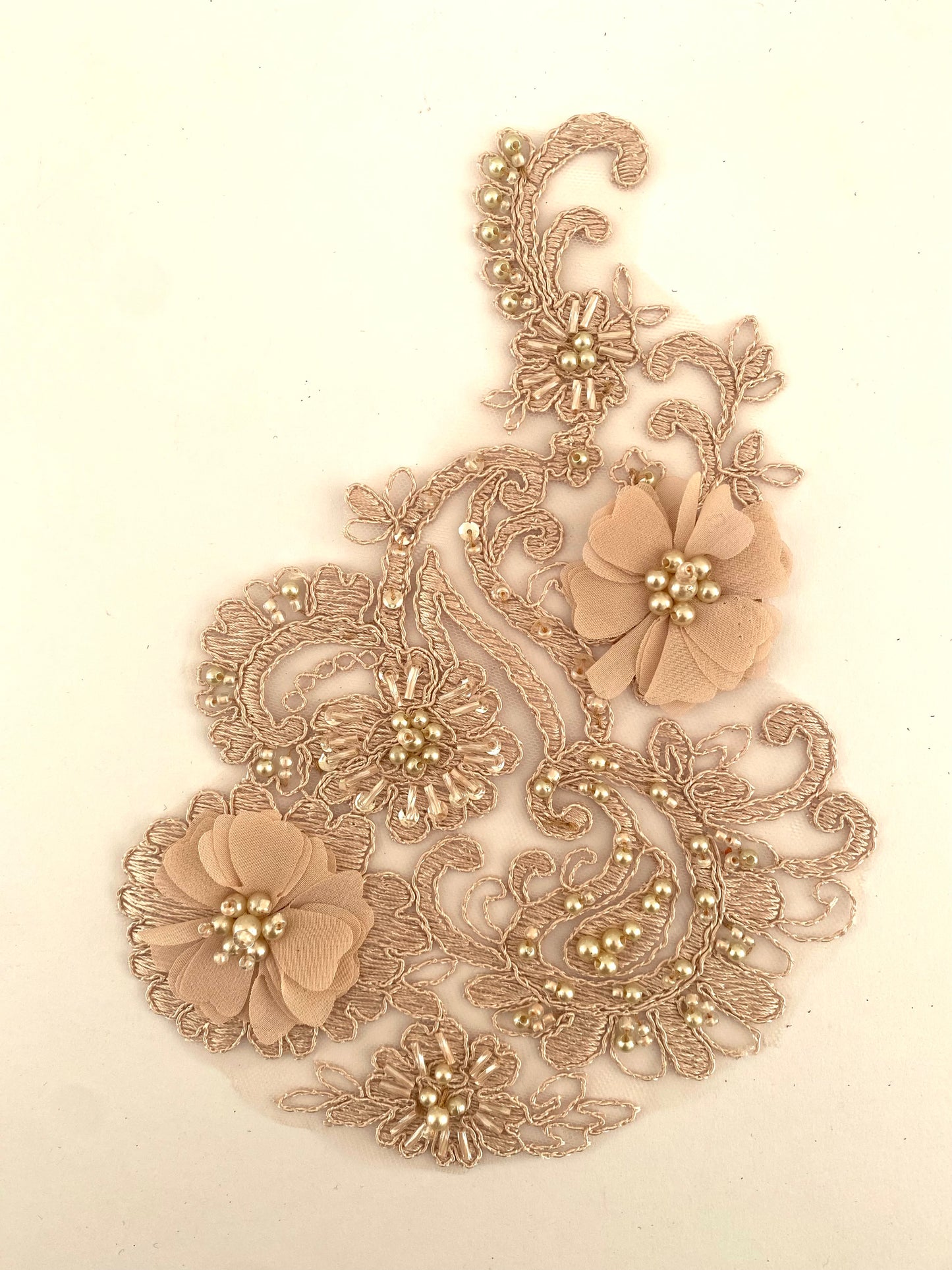 Light Coffee Beaded Applique #2 - NBL#18