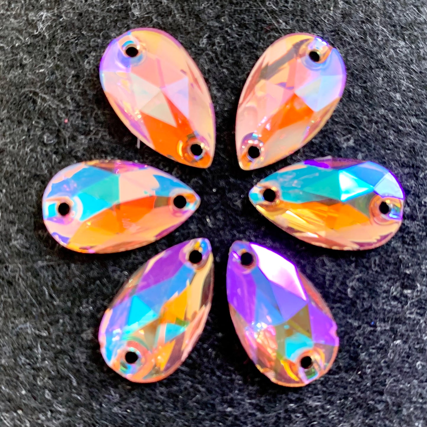 Teardrop Acrylic Sew On - Pink AB