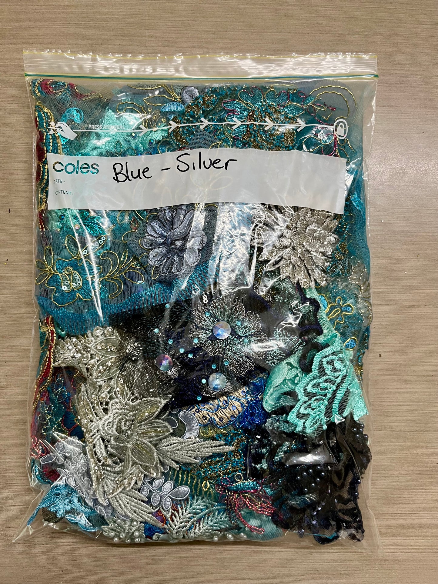 Lace Remnants -Blue Silver