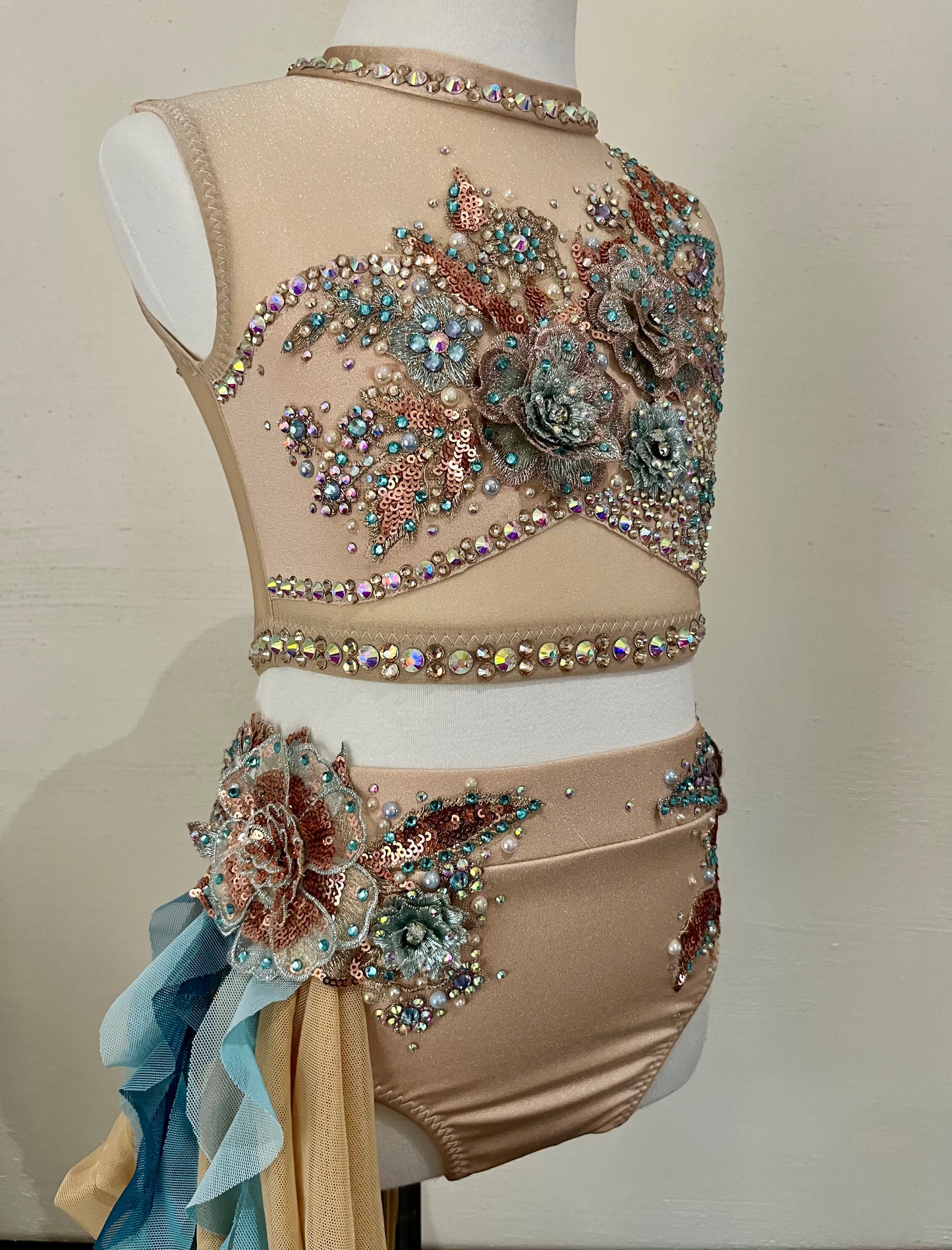 Teal and Rose Gold Lyrical Size 6