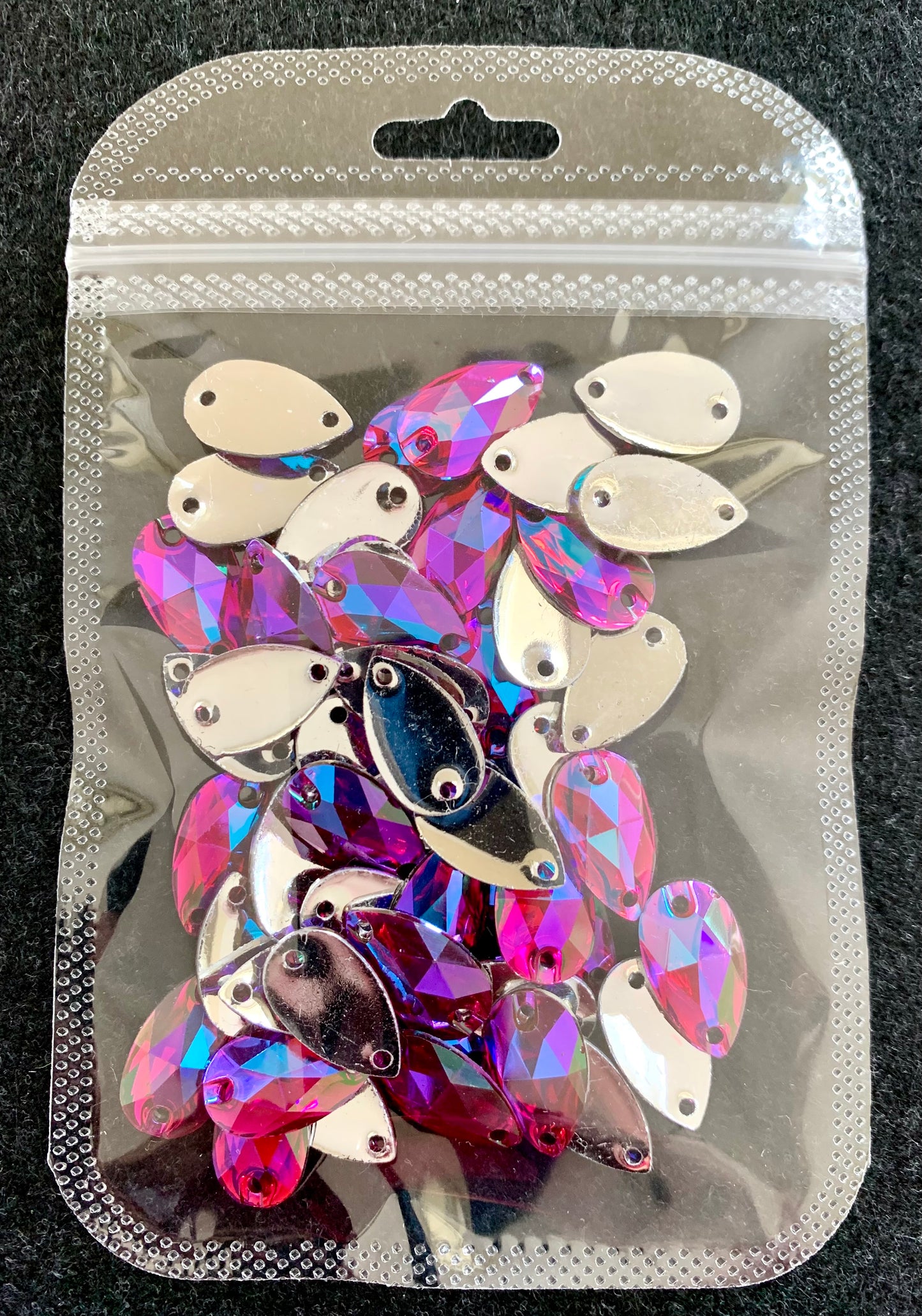 Teardrop Acrylic Sew On - Dark Amethyst AB