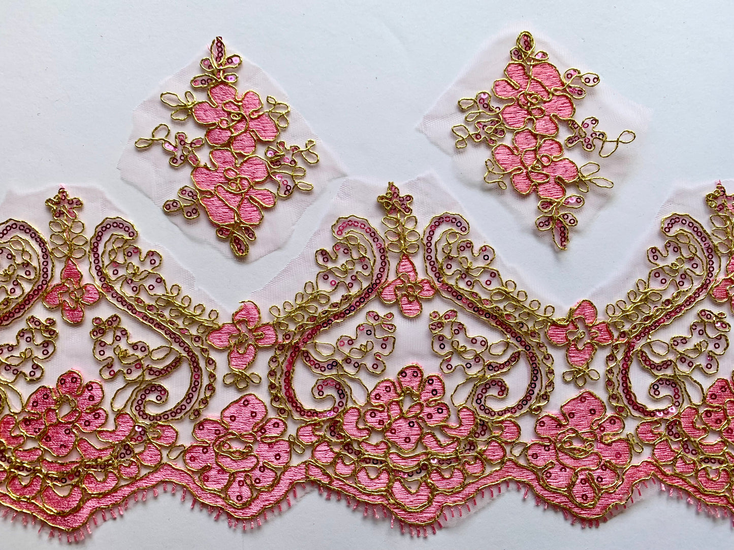 Bella Lace Border Trim- Pink