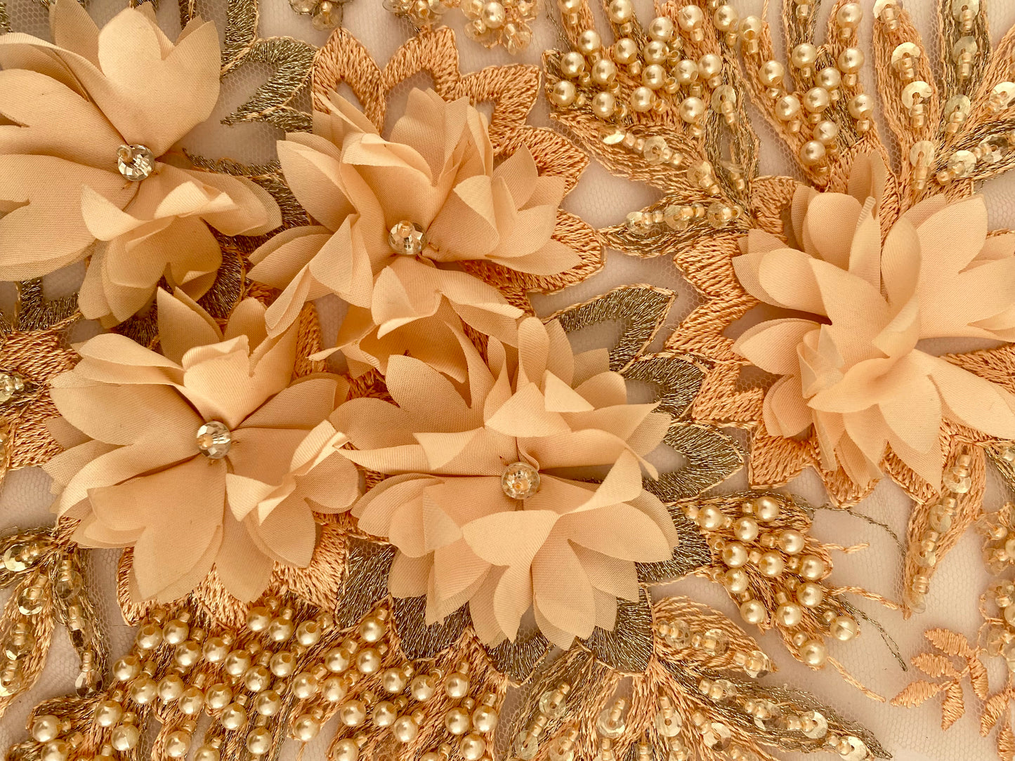 Light Peach Beaded Applique #2 - BL#25