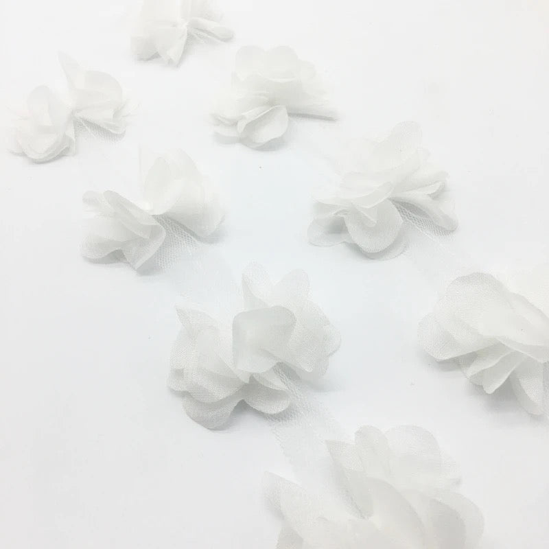 Chiffon Flower Trim - 10 Colours-#CFT10