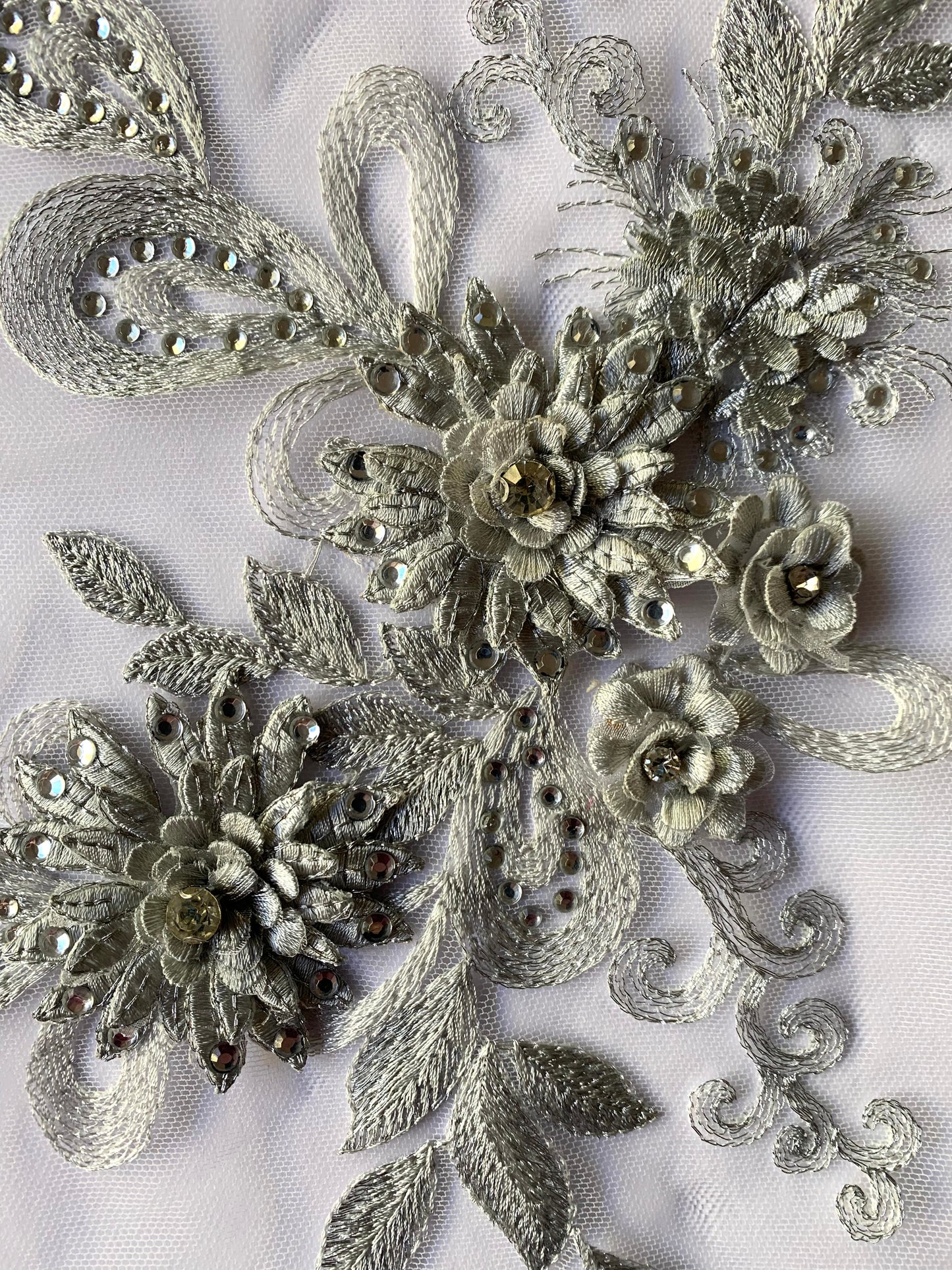 Large 3D Silver Appliqué - 3D#25