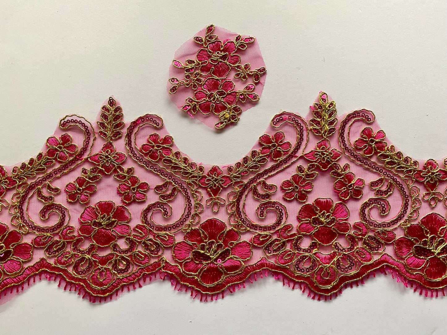 Bella Lace Border Trim- Rose