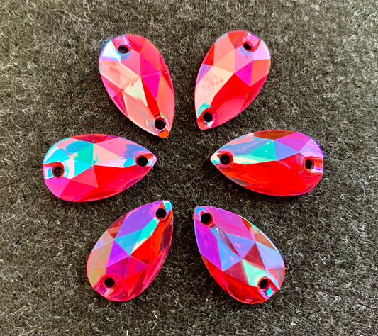 Teardrop Acrylic Sew On - Rose AB