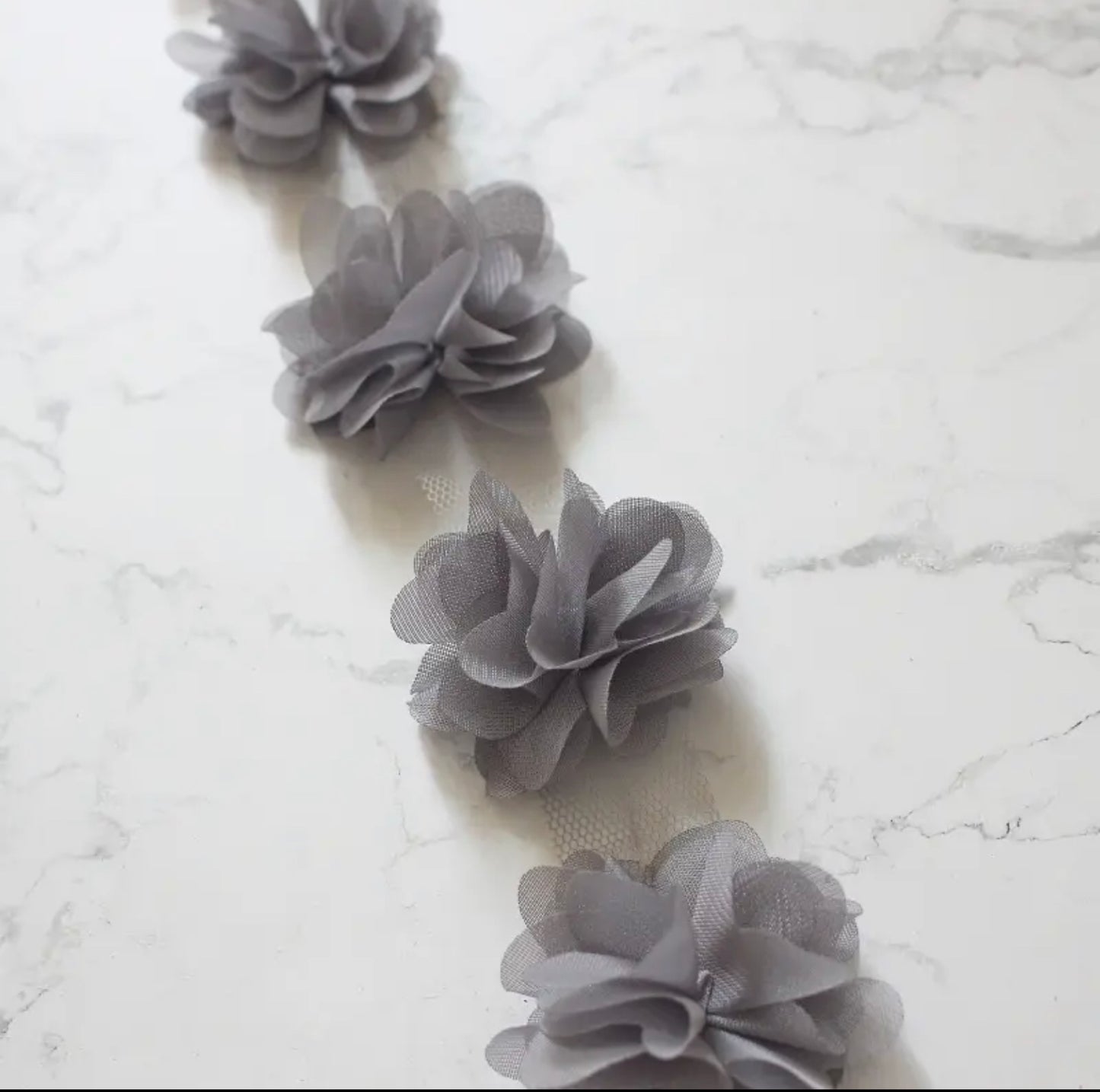 Chiffon Flower Trim - 10 Colours-#CFT10