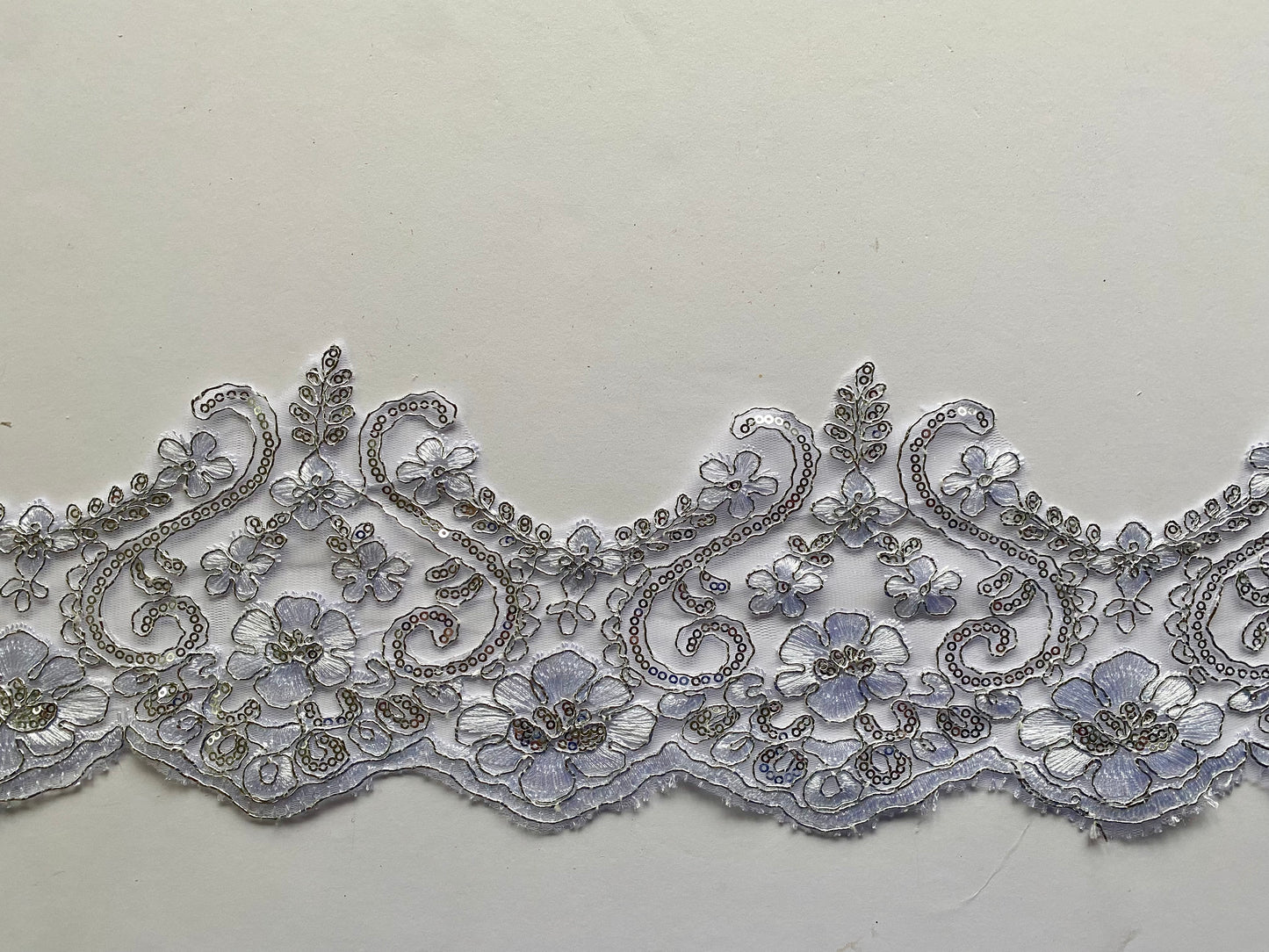 Bella Lace Border Trim- White