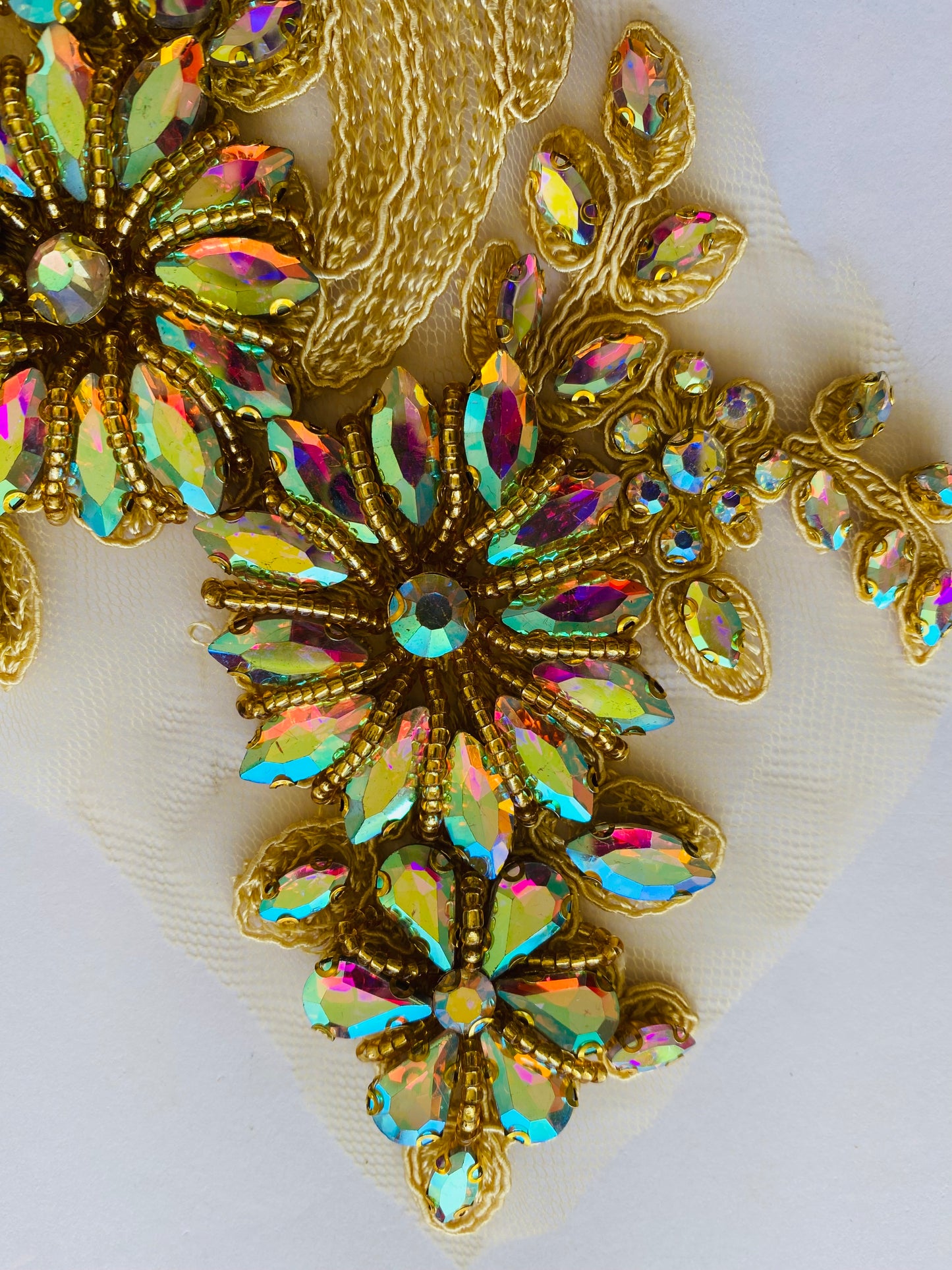 Gold AB Glass Beaded Applique - BL#31