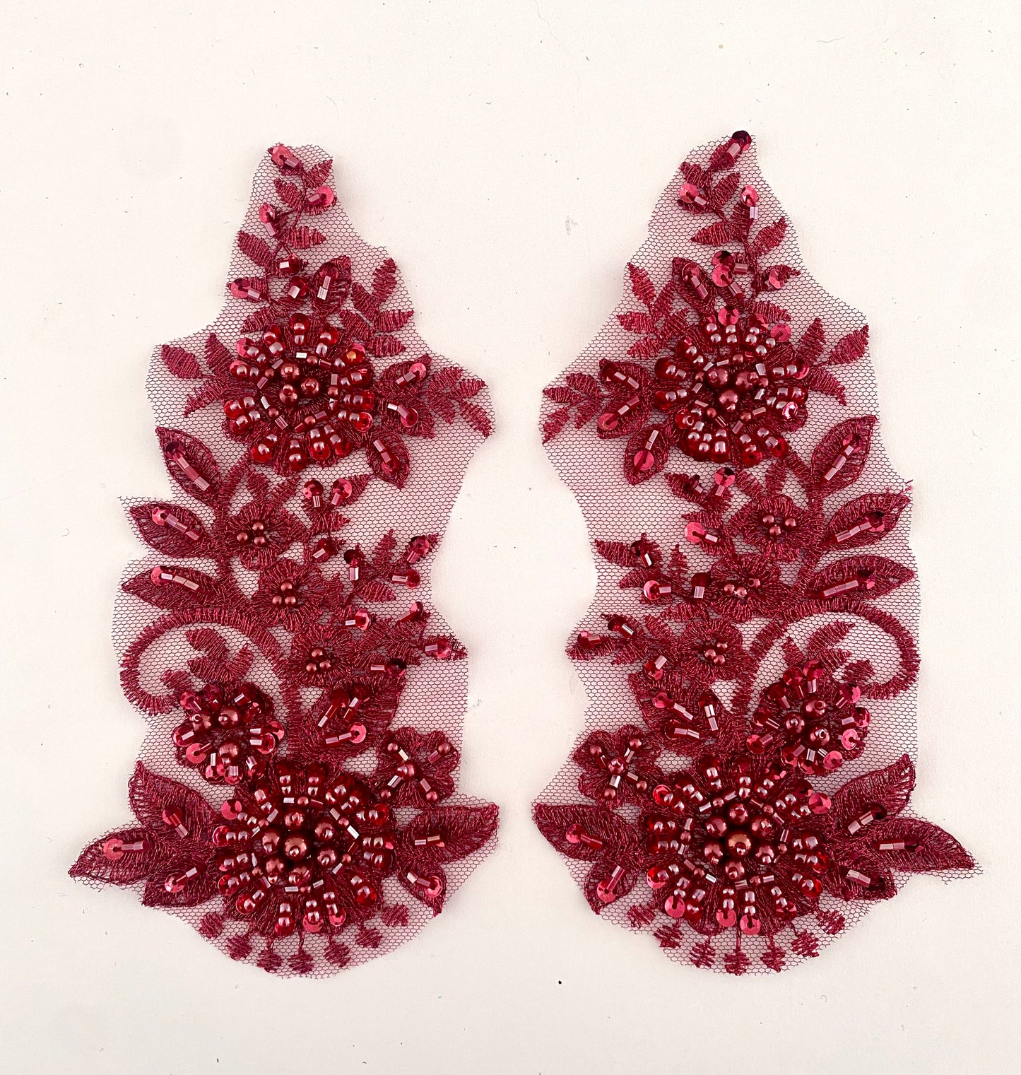 Burgundy Beaded Applique #5 - BL#22