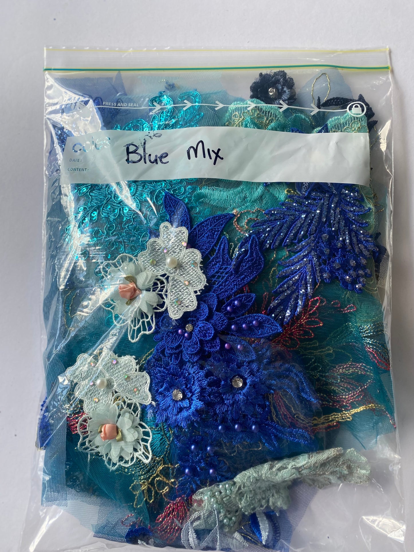 Lace Remnants -Blue Mix