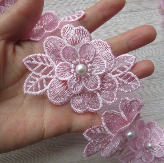 Pearl Lace Flower - LT Pink #PLFLP