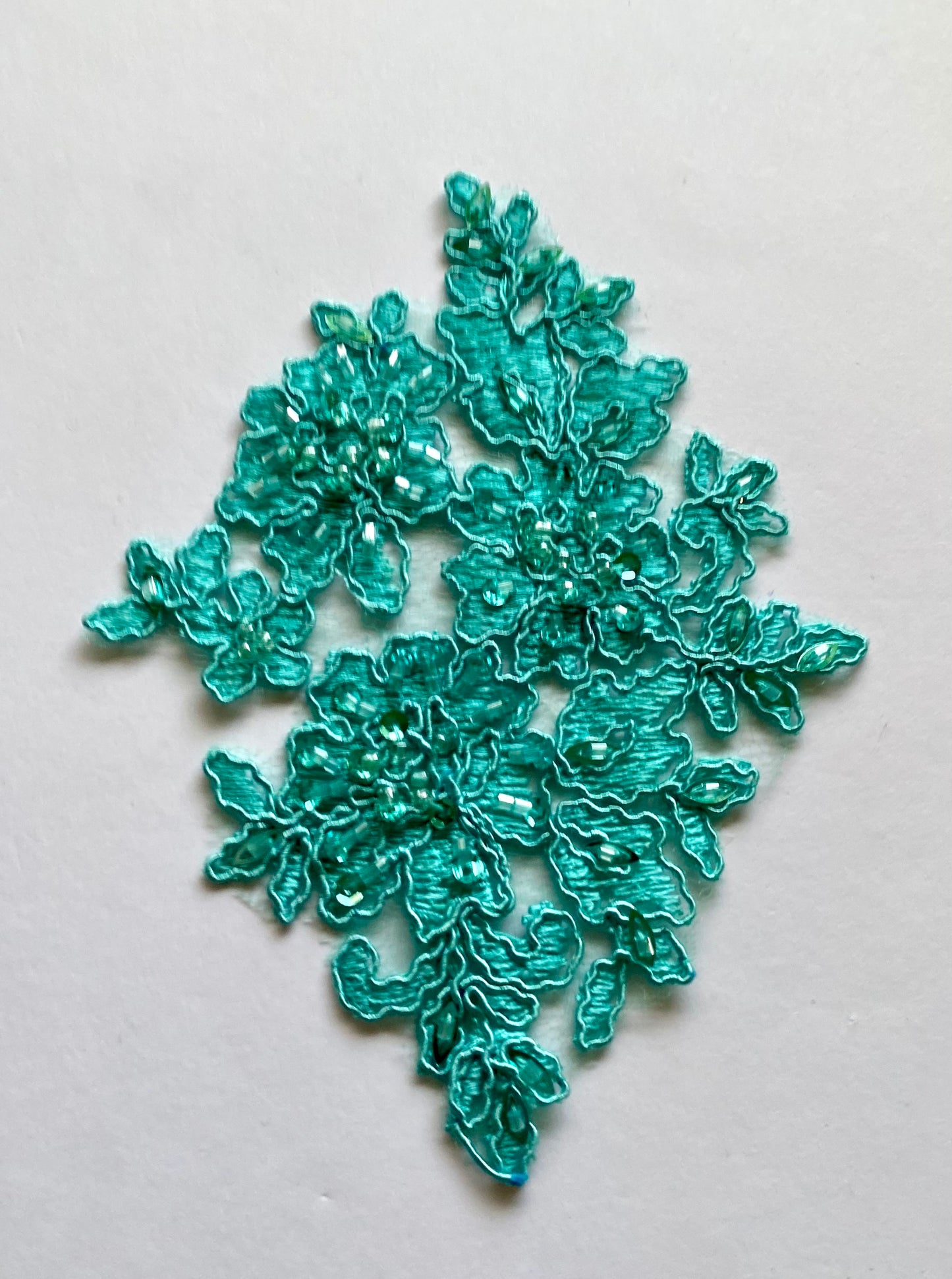 Light Jade Beaded Applique Pairs #6 - BL#9