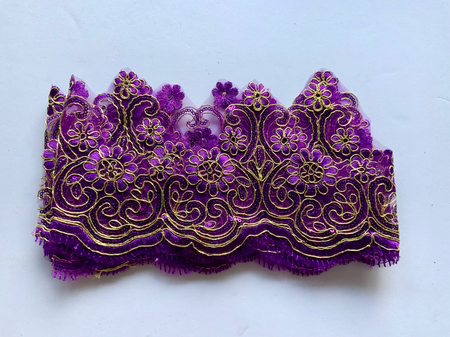 Lily Lace Border Trim- Purple
