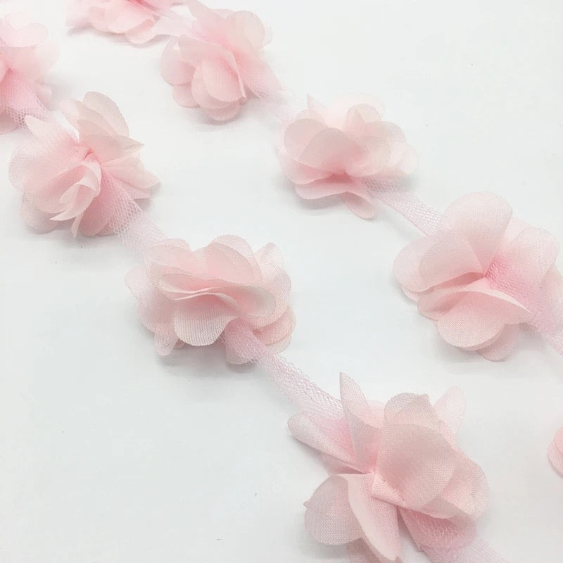 Chiffon Flower Trim - 10 Colours-#CFT10