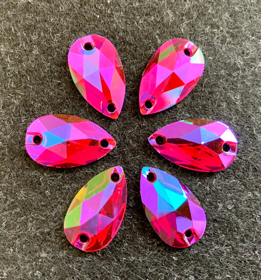 Teardrop Acrylic Sew On - Dark Amethyst AB