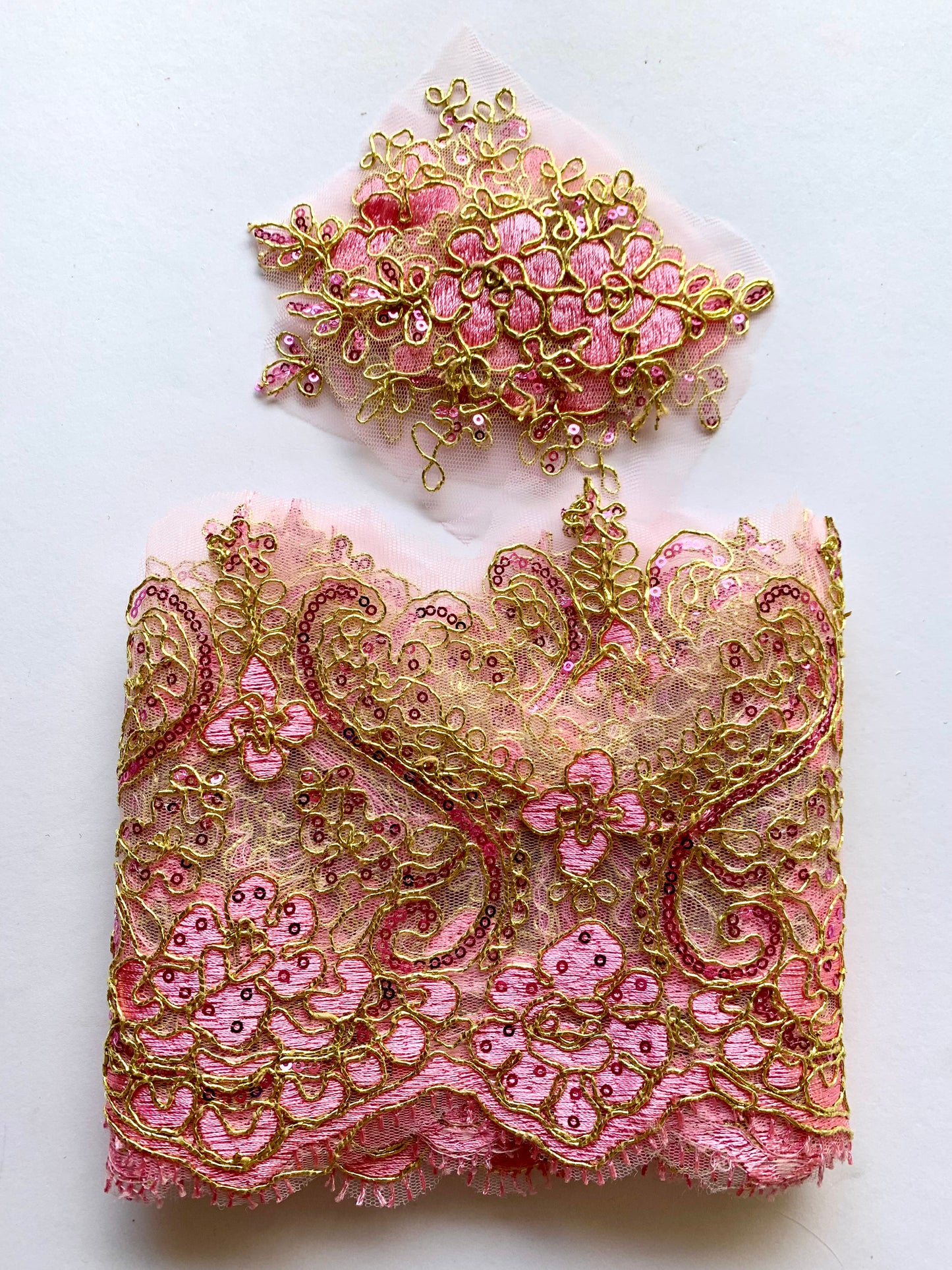 Bella Lace Border Trim- Pink