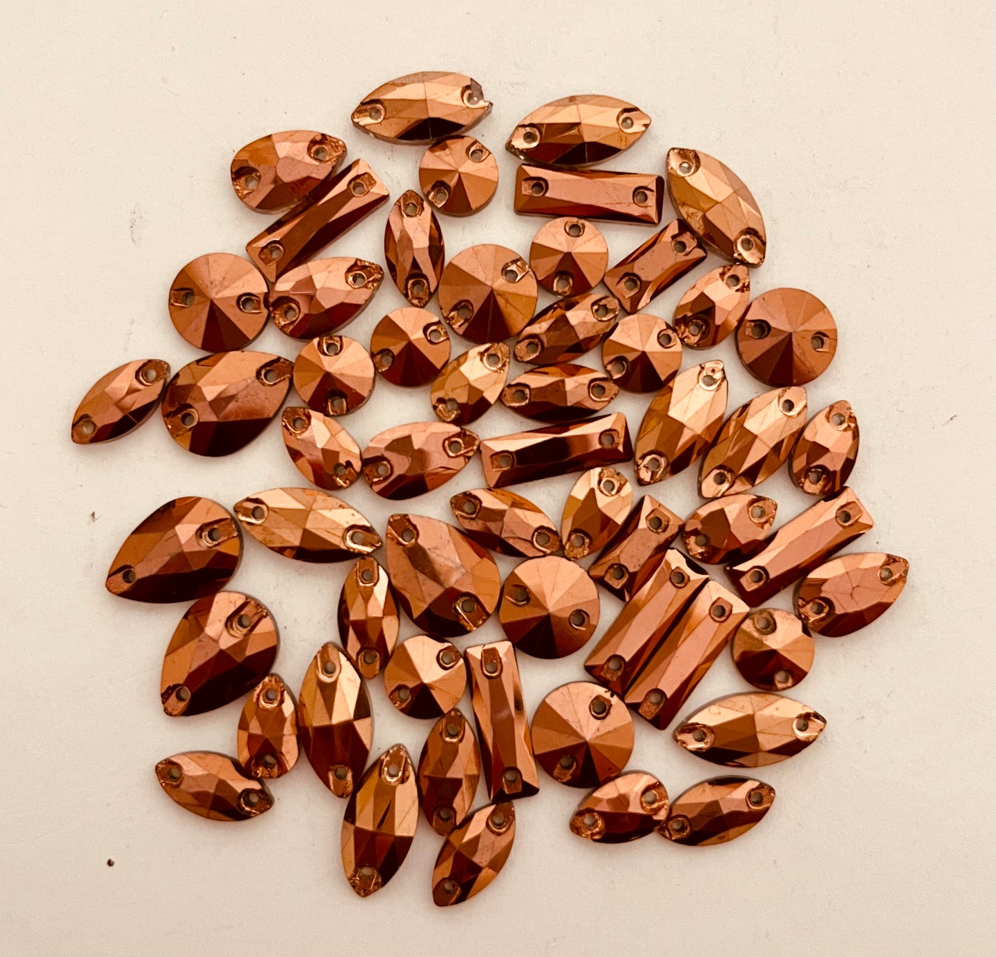 Rose Gold - Mixed Glass Shapes