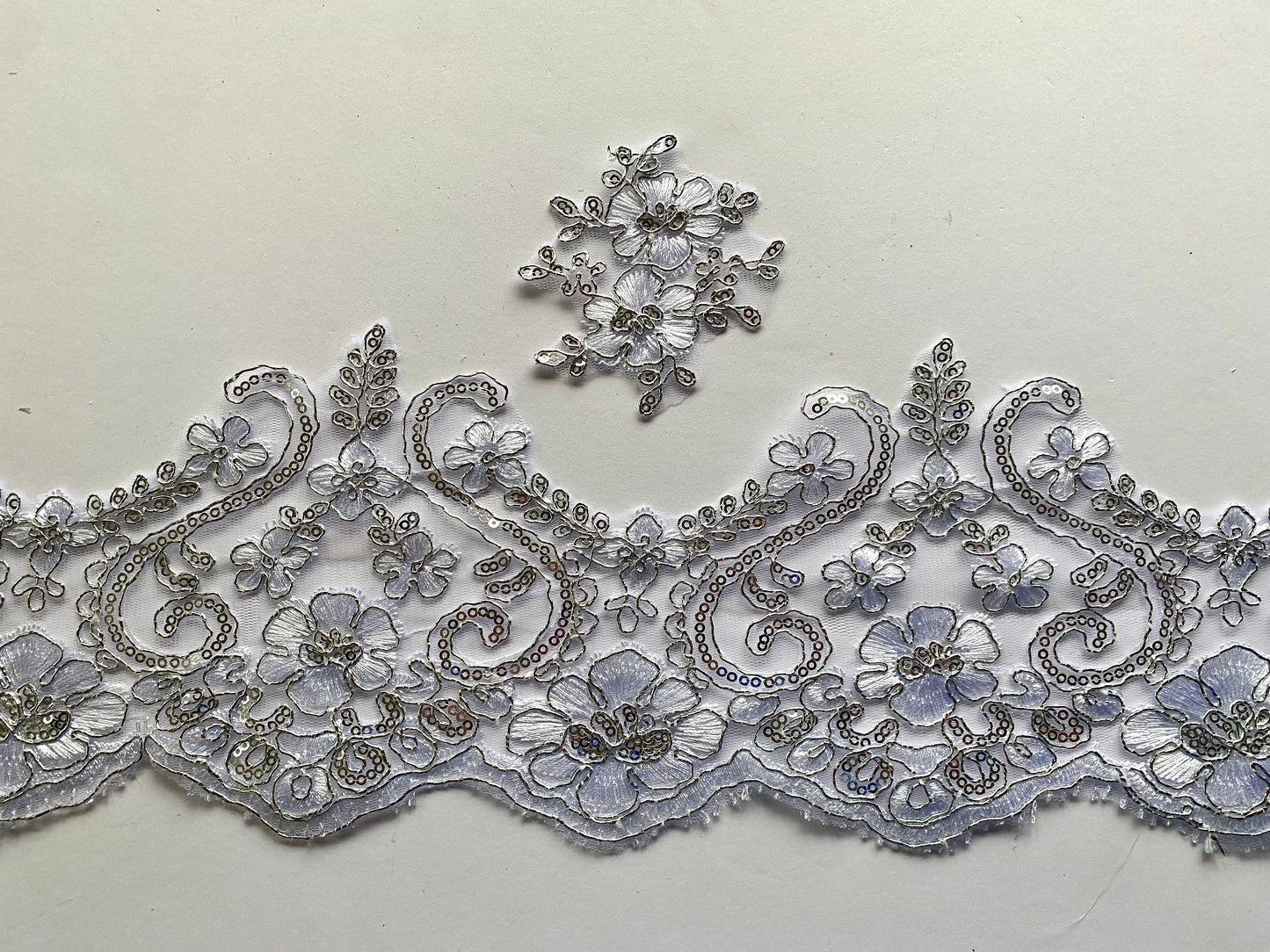 Bella Lace Border Trim- White