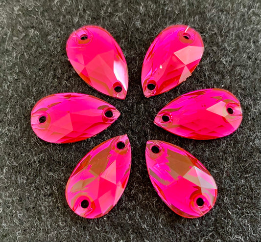 Teardrop Acrylic Sew On - Rose