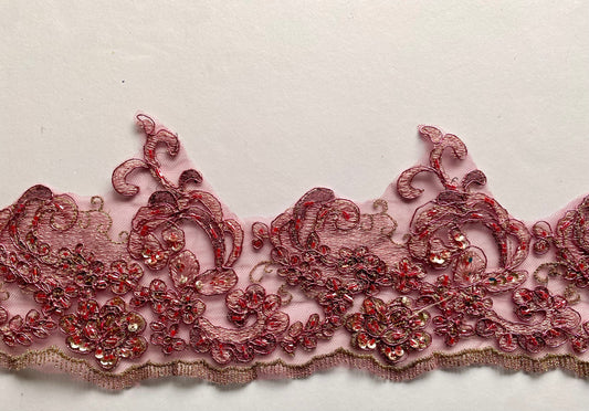 Dusky Pink Lace Trim - BLT#11