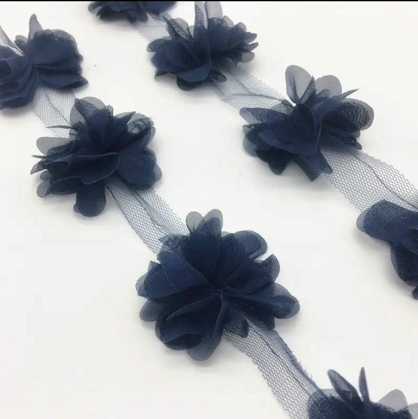 Chiffon Flower Trim - 10 Colours-#CFT10
