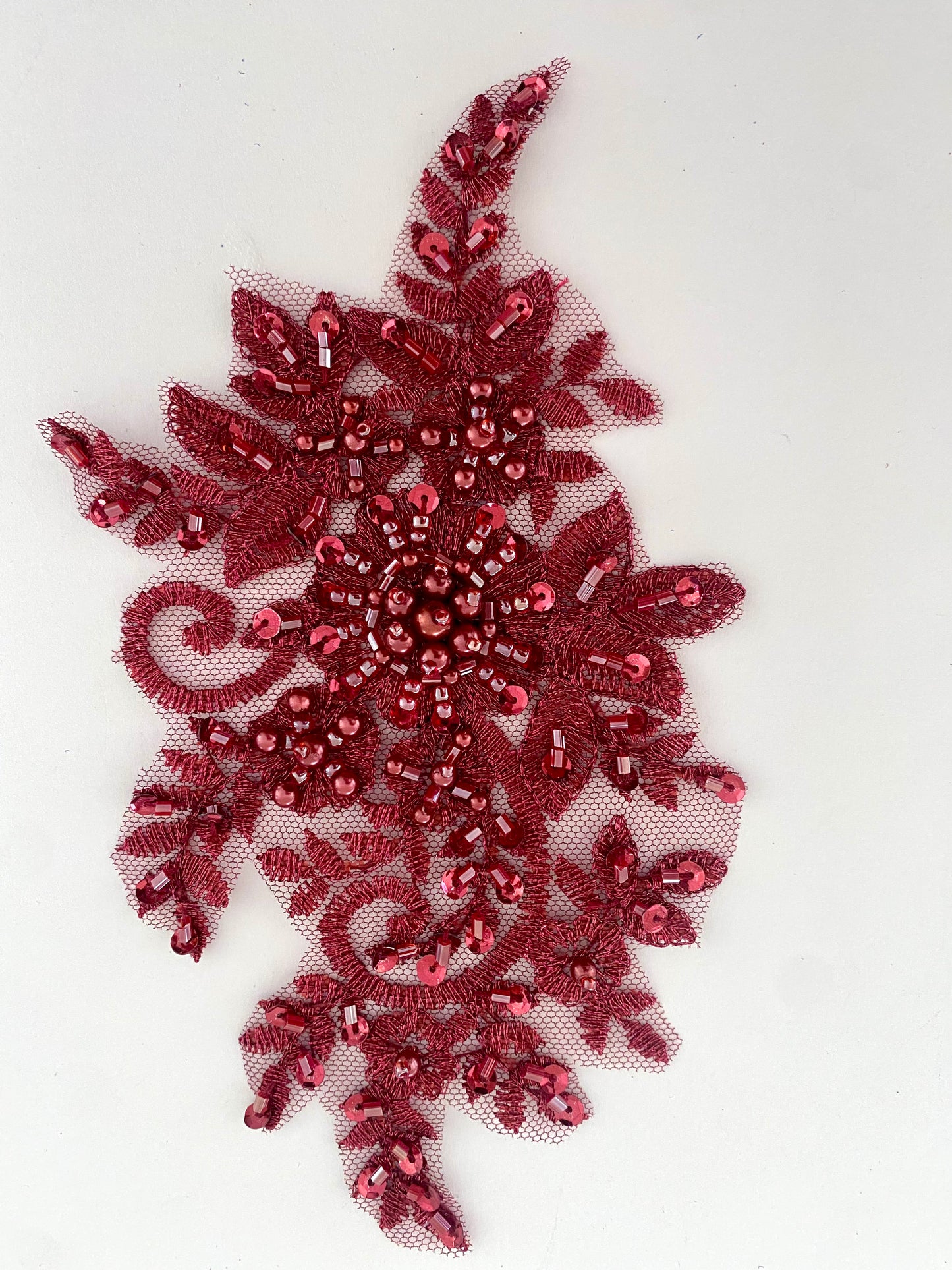 Burgundy Beaded Applique #4 - BL#21