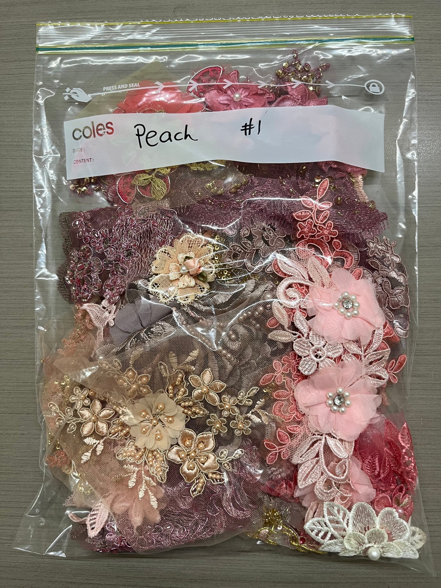 Lace Remnants -Peach Pink