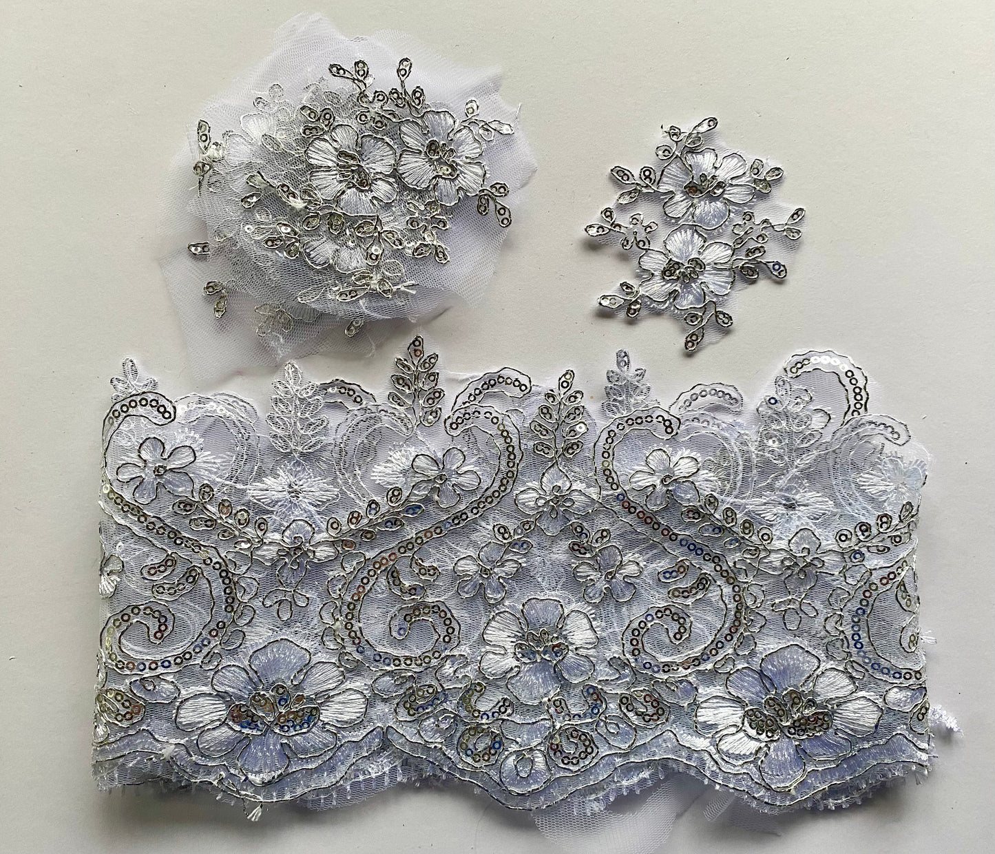 Bella Lace Border Trim- White