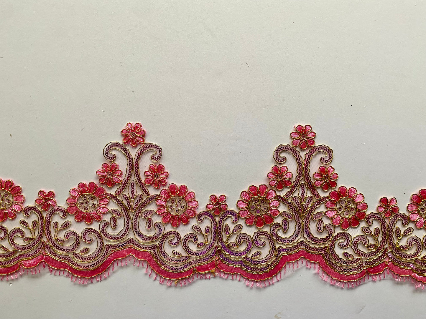 Lily Lace Border Trim - Pink