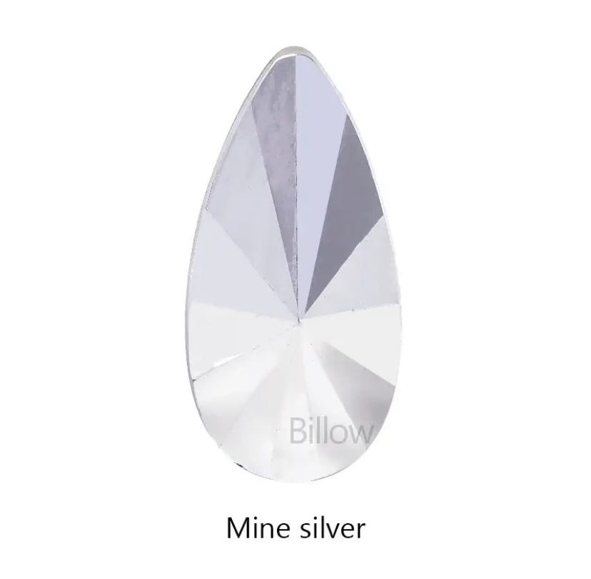 Teardrop Acrylic - Mine Silver