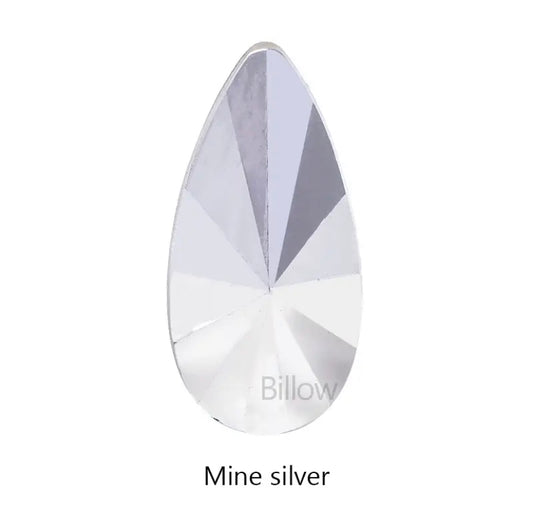 Teardrop Acrylic - Mine Silver