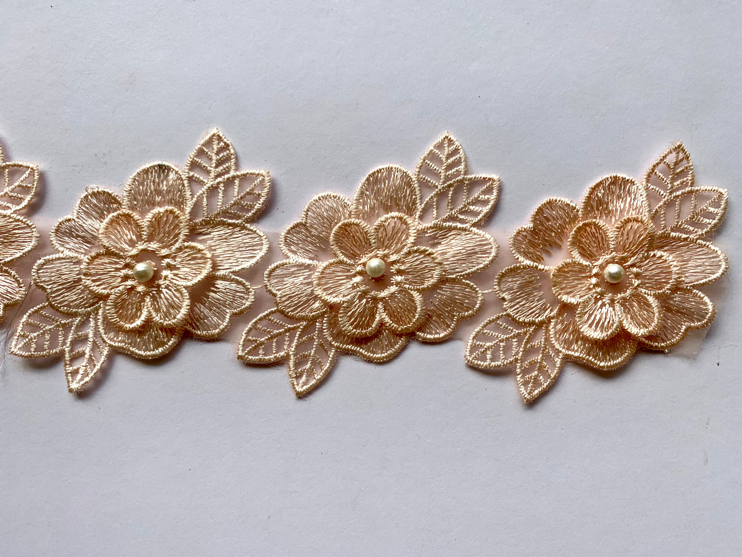 Pearl Lace Flower Trim- 8 Colours