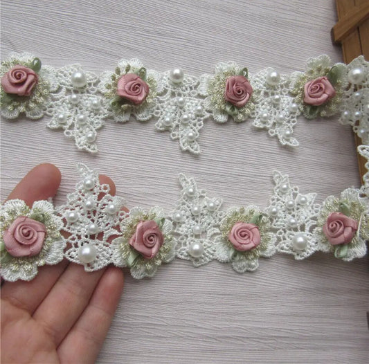 Rose Flower Trim Cream-#RFT3