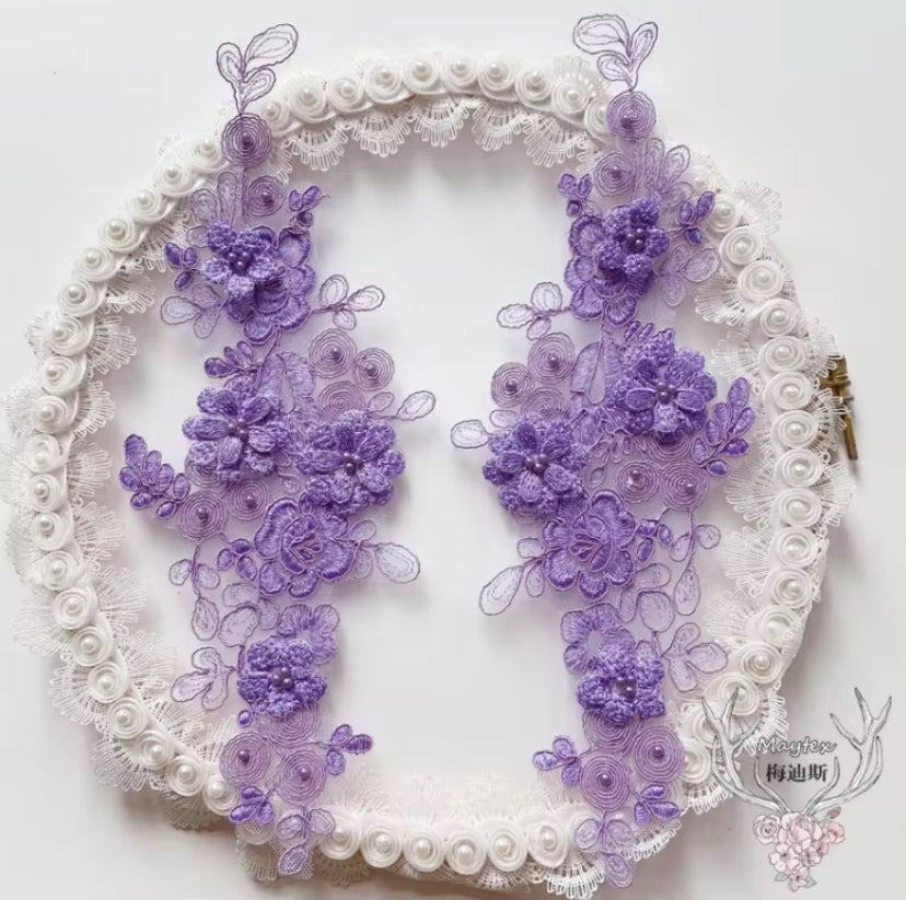 Purple 3D Flower Pair - 3D#