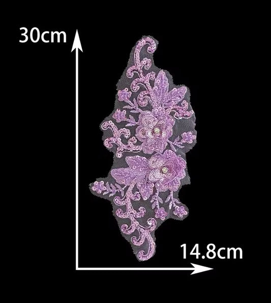 Purple Beaded Flower  - BL#5