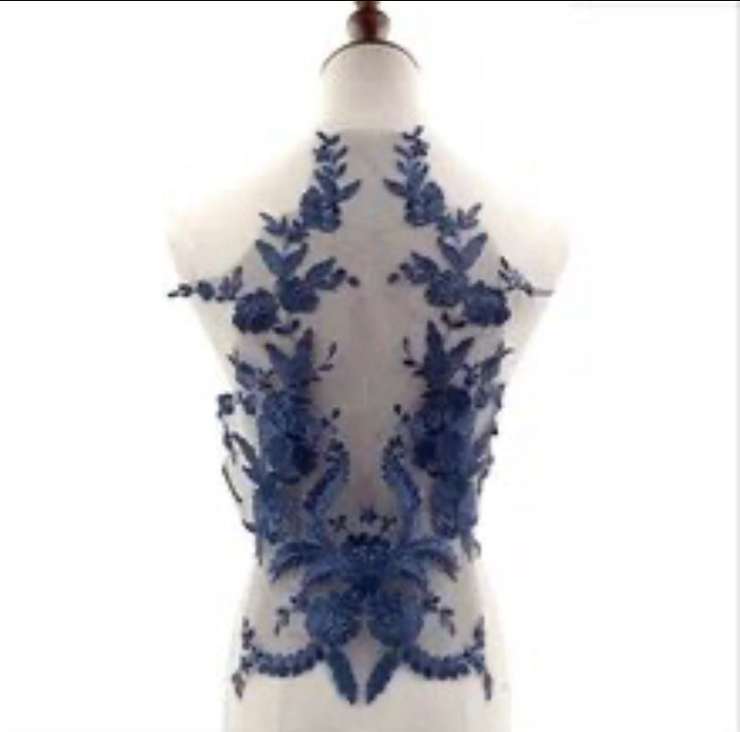 Embroidered Bodice Applique #2 - LA#6 - 8 Colours