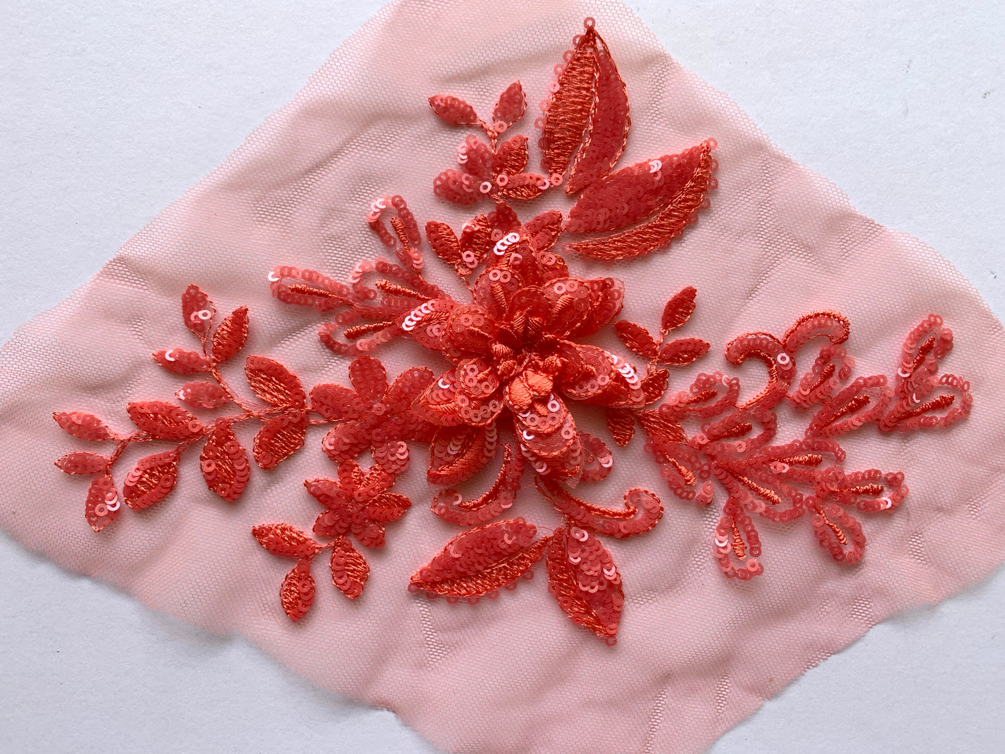 Medium Apricot Sequin Applique- 3D#49