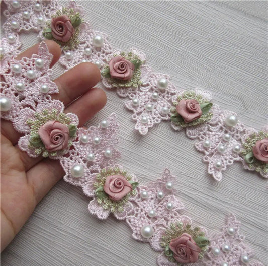 Pearl Flower Trim- Light Pink #PFT3